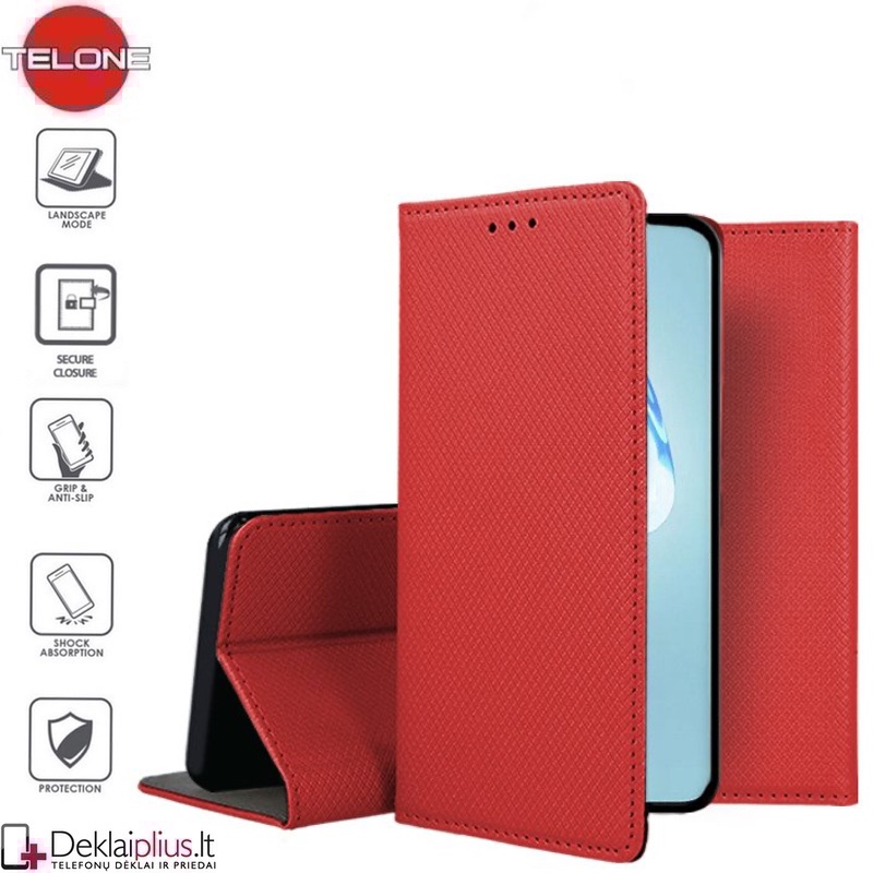 Telone smart magnet atverčiamas dėklas - raudonas (Samsung S20 FE) Telone smart magnet atverčiamas dėklas - raudonas (Samsung S20 FE)